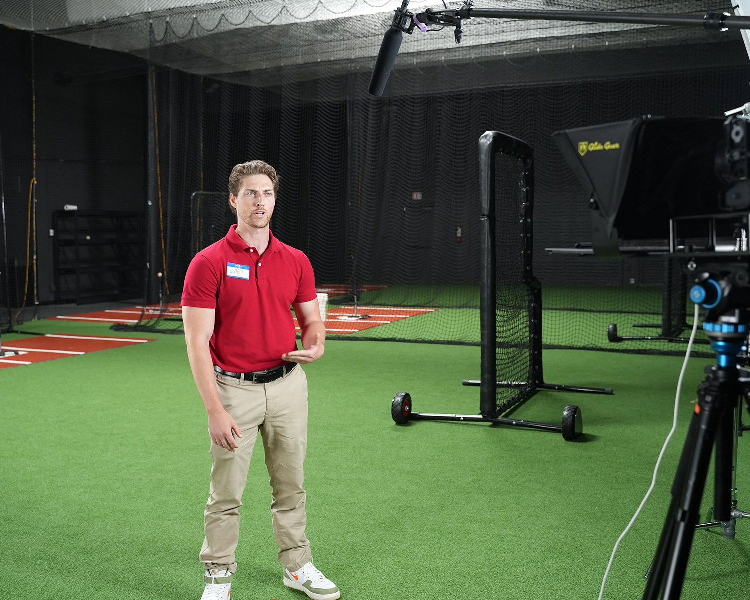 Testimonial subject in professional indoor sports facility