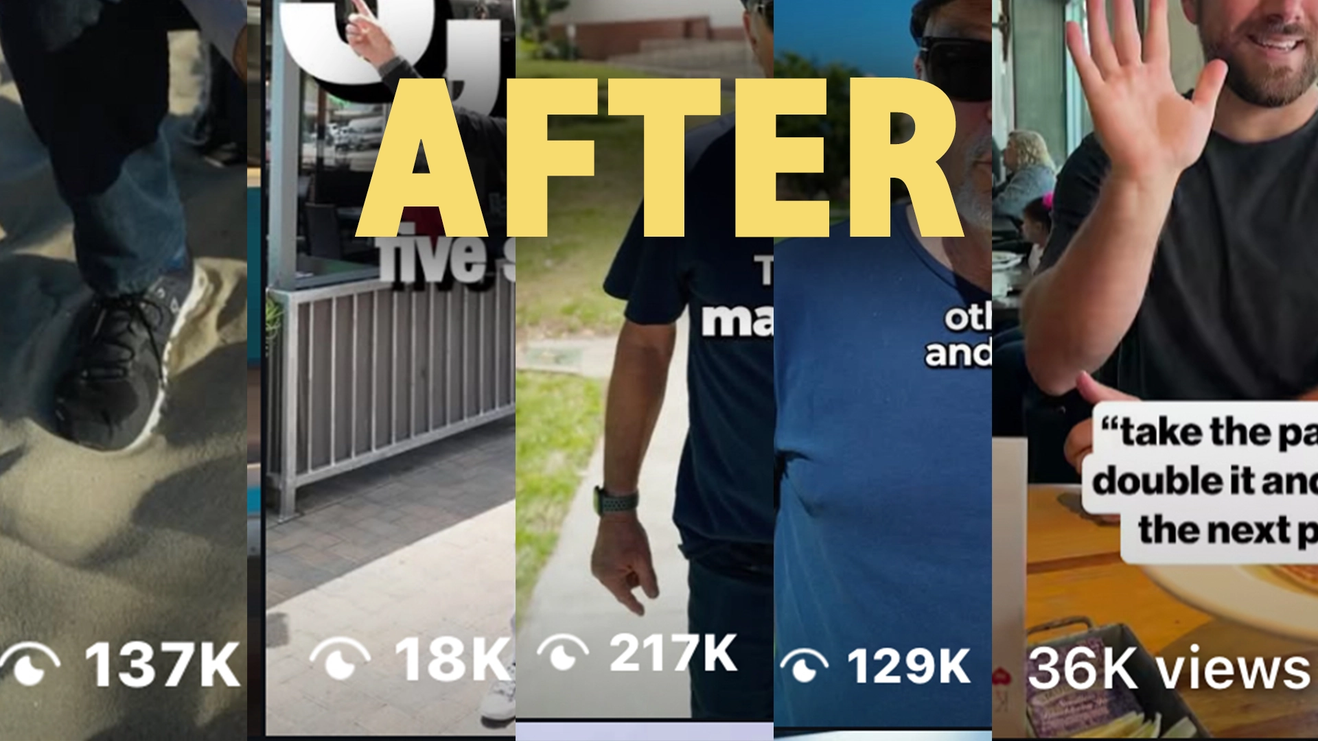 After: High-performing social content with thousands of views