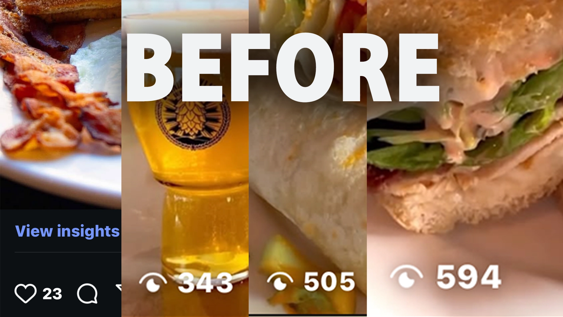 Before: Low engagement social posts with few hundred views